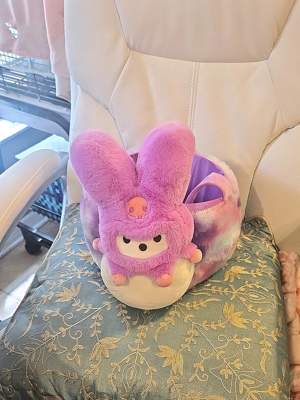 Sanrio Pink Purple Plush Basket
